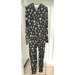 MeUndies Star Wars Yoda "The Child" Zip One Piece Hooded Pajamas Unisex Size M/L